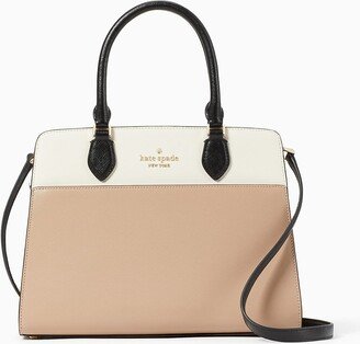 Madison Colorblock Saffiano Leather Medium Satchel