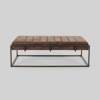 Magdalene Modern Fabric Ottoman Bench Brown