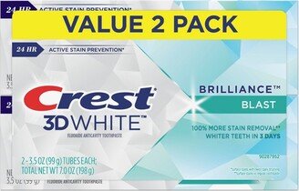 Crest 3D White Brilliance Blast Teeth Whitening Toothpaste - 3.5oz/pk