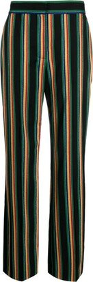 Medallion striped straight-leg trousers