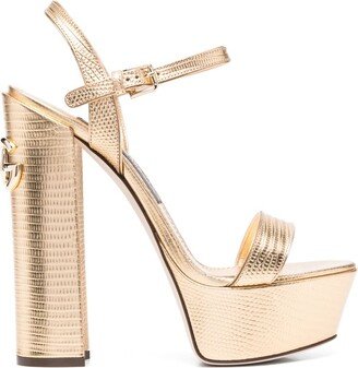 150mm Snakeskin Platform Sandals