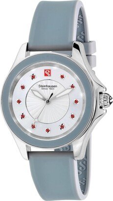 Steinhausen Arbon Collection Stainless Steel Silicone Interchangable Band Women's Watch (Grey/Silver)