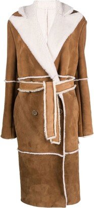 Shearling-Trim Coat