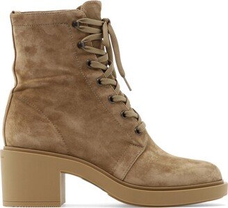 Almond Toe Lace-Up Ankle Boots