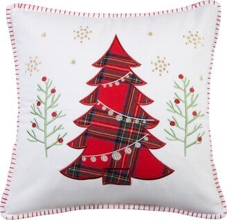 Thatch Spencer Plaid Tree Whipstitch Decorative Pillow, 18 x 18