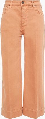 Cropped mid-rise wide-leg jeans