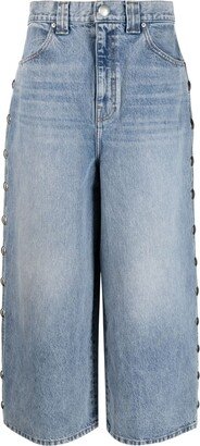 Rapton studded cropped wide-leg jeans