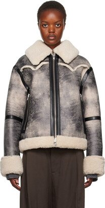 Gray & Off-White Lessie Faux-Shearling Jacket