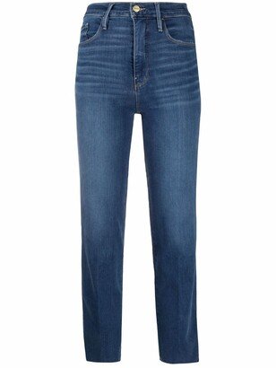 High-Rise Cropped Jeans-AB