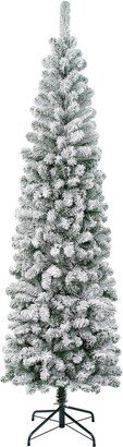 First Traditions Acacia Pencil Slim Flocked Tree