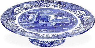 Blue Italian Footed Cake Plate