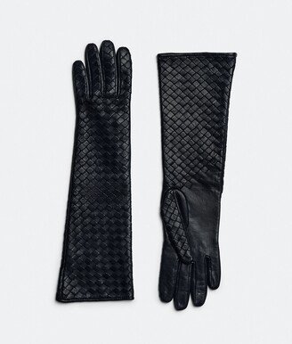 Intrecciato Leather Midi Gloves