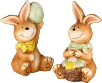 National Tree Company 7 Easter Bunny Pair Holding Eggs