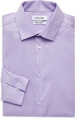 All-Season Stretch Slim Fit Jacquard Dress Shirt