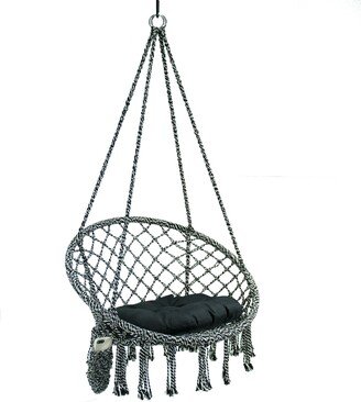 Deluxe Outdoor Macrame Hammock Hanging Chair