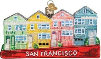 San Francisco Painted Ladies - 1 Glass Ornament 2.50 Inches - Ornament Souvenir Historic Houses - 20137 - Glass