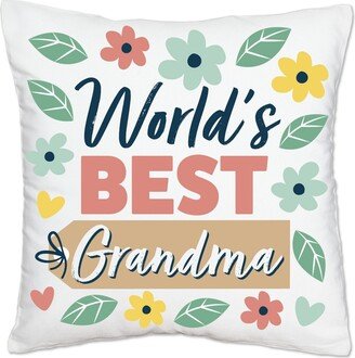 Big Dot Of Happiness Grandma, Happy Mother's Day - Canvas Cushion Case Throw Pillow Cover 16 x 16 In