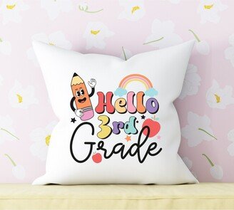 Hello Third Grade Pillow, 3rd Pillow Cover, Teacher, Decor, Classroom Teacher Gifts