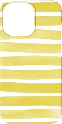 Custom Iphone Cases: Imperfect Watercolor Stripes Phone Case, Silicone Liner Case, Matte, Iphone 13 Mini, Yellow