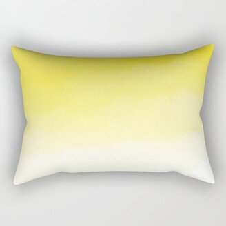 Yellow Watercolor Ombre Rectangular Pillow