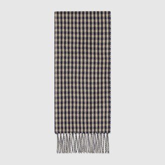 GG gingham wool scarf