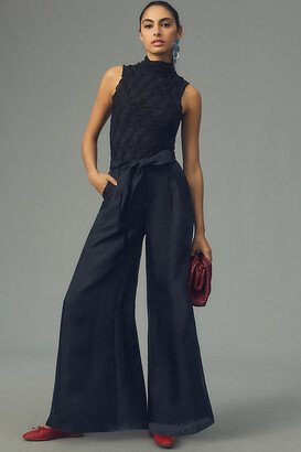 By Anthropologie Silk Organza Wide-Leg Pants