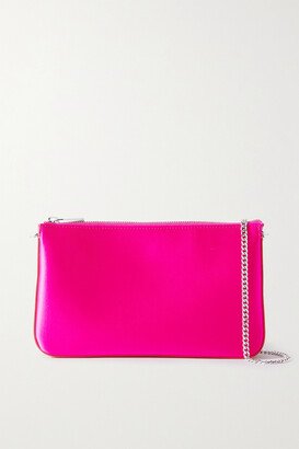 Loubila Leather-trimmed Satin Clutch - Pink