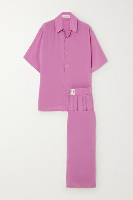 Alabama Silk Crepe De Chine Pajama Set - Pink