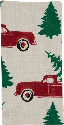 Saro Lifestyle Holiday Table Napkins With Christmas Truck Design (Set of 4)