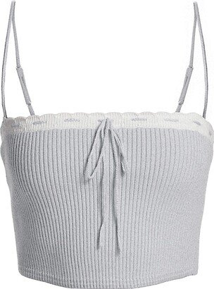 GUIZIO Cielo Rib-Knit Crop Top