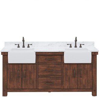 Paisley Vanity Sink Carrara White Marble Countertop Vanity with Faucet