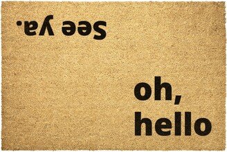 Oh Hello See Ya Funny Doormat Outdoor Rug Door Mat Decor Housewarming Summer Winter Christmas House Gift