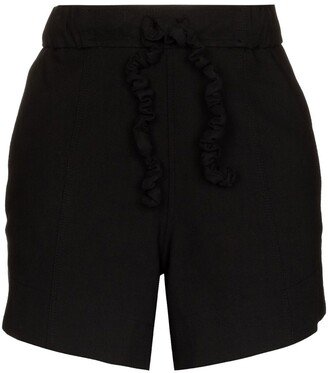 Crinkled Drawstring-Detail Shorts