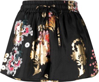 Alice floral-print drawstring shorts