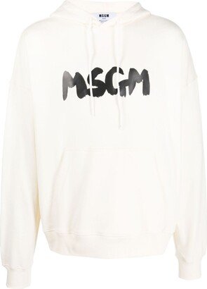 Logo-Print Cotton Hoodie-AH