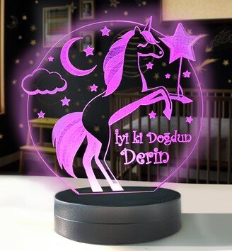 Personalized Horse Design Lamp Gift For Kids, 3D Custom Led Lamp, Picture Night Multi Color Illuminated Desk Light
