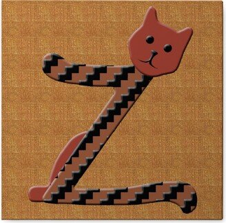 Photo Tiles: Cat Alphabet - Z Photo Tile, Canvas, 8X8, Orange