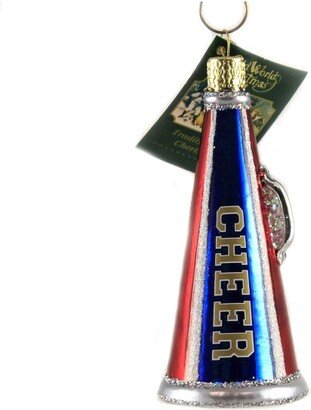 Cheer Megaphone - One Ornament 4.5 Inches - Sports Energy - 44149 - Glass - Multicolored