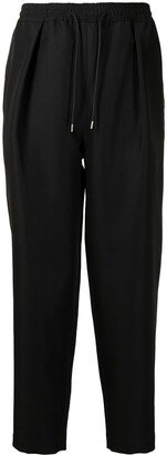 Elasticated-Waist Tapered Trousers-AD