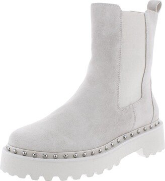 Meendey Womens Studded Pull On Combat & Lace-up Boots