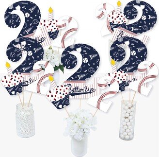 Big Dot Of Happiness 2nd Birthday Batter Up - Baseball - Centerpiece Sticks - Table Toppers-Set of 15