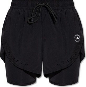 Two-layered Shorts With Logo - Black