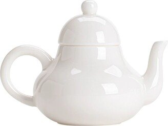 Oriarm Lanolin Jade Dehua White Porcelain Teapot Pear Shape Design