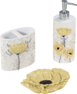 Avanti Marielle 3 Pc Bath Accessory Set - Yellow