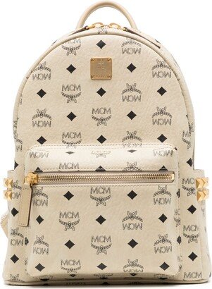 leather Visetos-print backpack