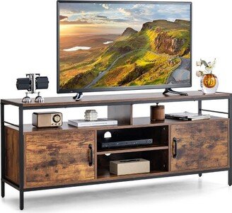 Industrial TV Stand for TVs up to 65'' Media Center w/ Cabinets & Adjustable Shelf