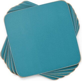 Azure Coasters, Set of 6, Cork Backed Board, Heat and Stain Resistant, Drinks Coaster for Tabletop Protection