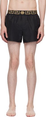 Black Greca Swim Shorts