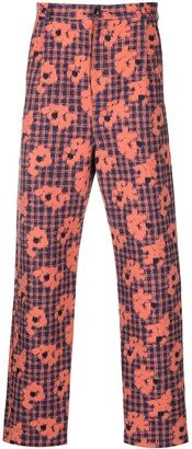 Floral-Print Slim-Cut Trousers