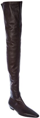 Almond Leather Over-The-Knee Boot-AA